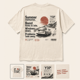 Summer Memories Boost Kicks In Late Shirt | JDM Car Enthusiast Tee | Y3P Driver's Division